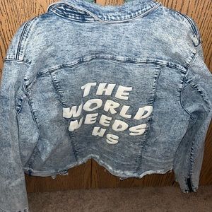 Peace Love World Denim Jacket